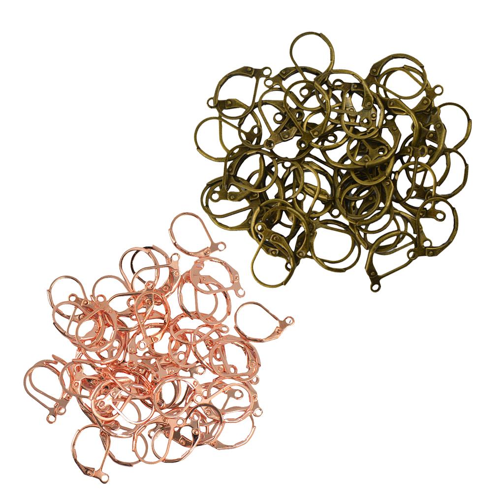100 Piece Brass Earring Components Lever Back Hoop Earrings Jewelry Design