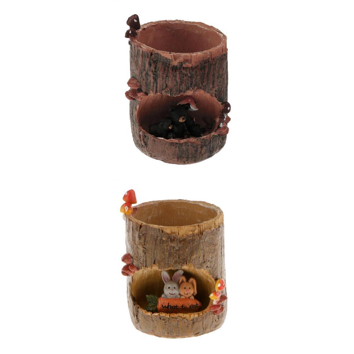 2 Pcs Cute Flower Sedum Succulent Pot Planter Bonsai Trough Box Plant Bed