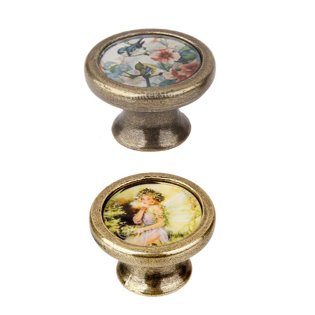 2 Pieces Retro Style Wardrobe Cabinet Door Pull Cupboard Drawer Handle Knobs