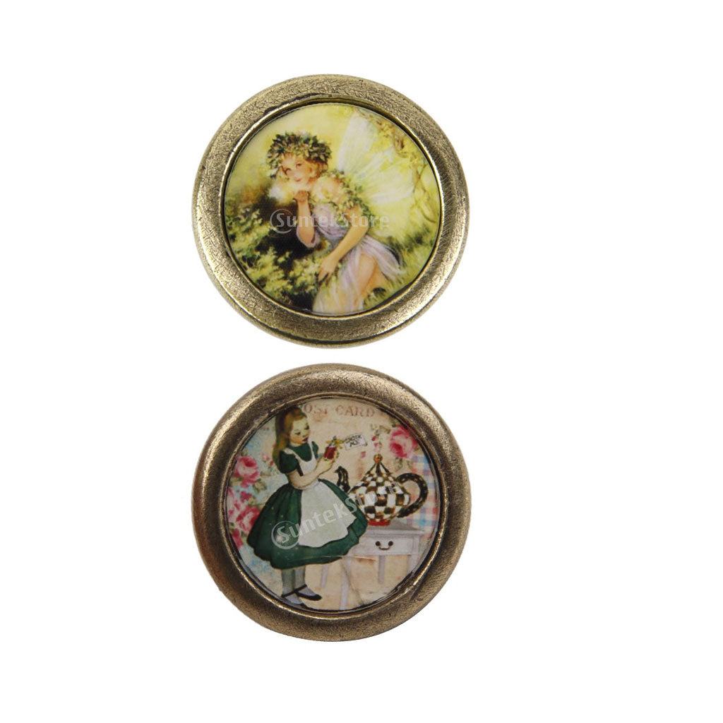 2 Pieces Girl Printed Wardrobe Cabinet Door Pulls Furniture Handles Hardware