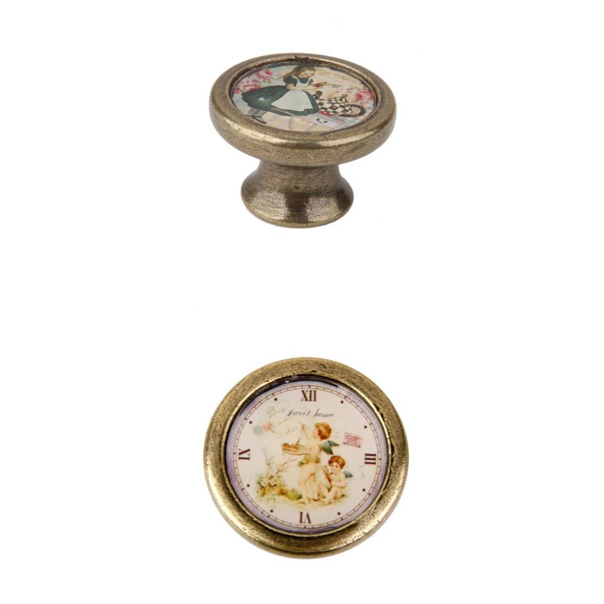 2 Pieces Girl Print Cabinet Door Drawer Handle Pull Knobs Furniture Hardware