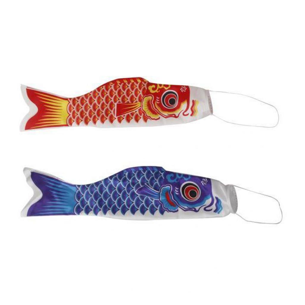 70cm Japanese Windsock Carp Flag Koinobori Sailfish Wind Streamer Red + Blue
