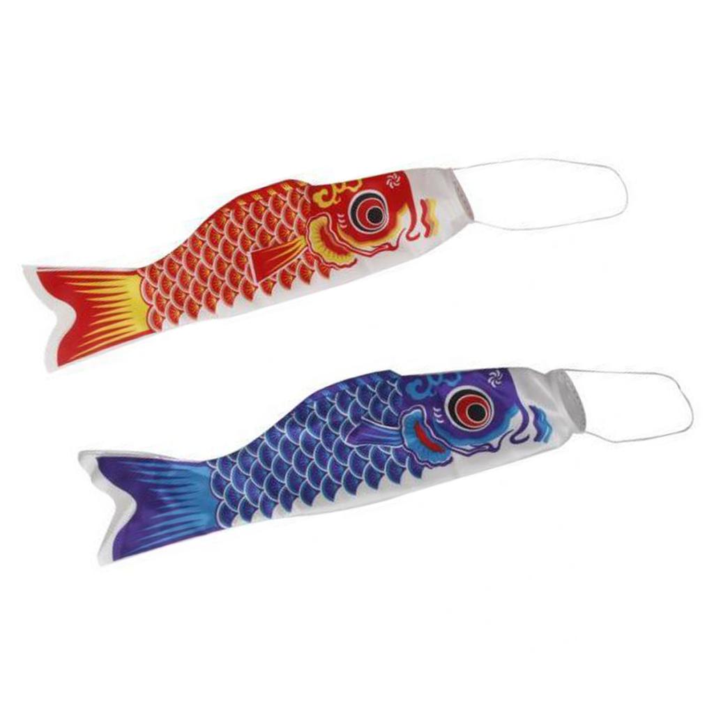 70cm Japanese Windsock Carp Flag Koinobori Sailfish Wind Streamer Red + Blue
