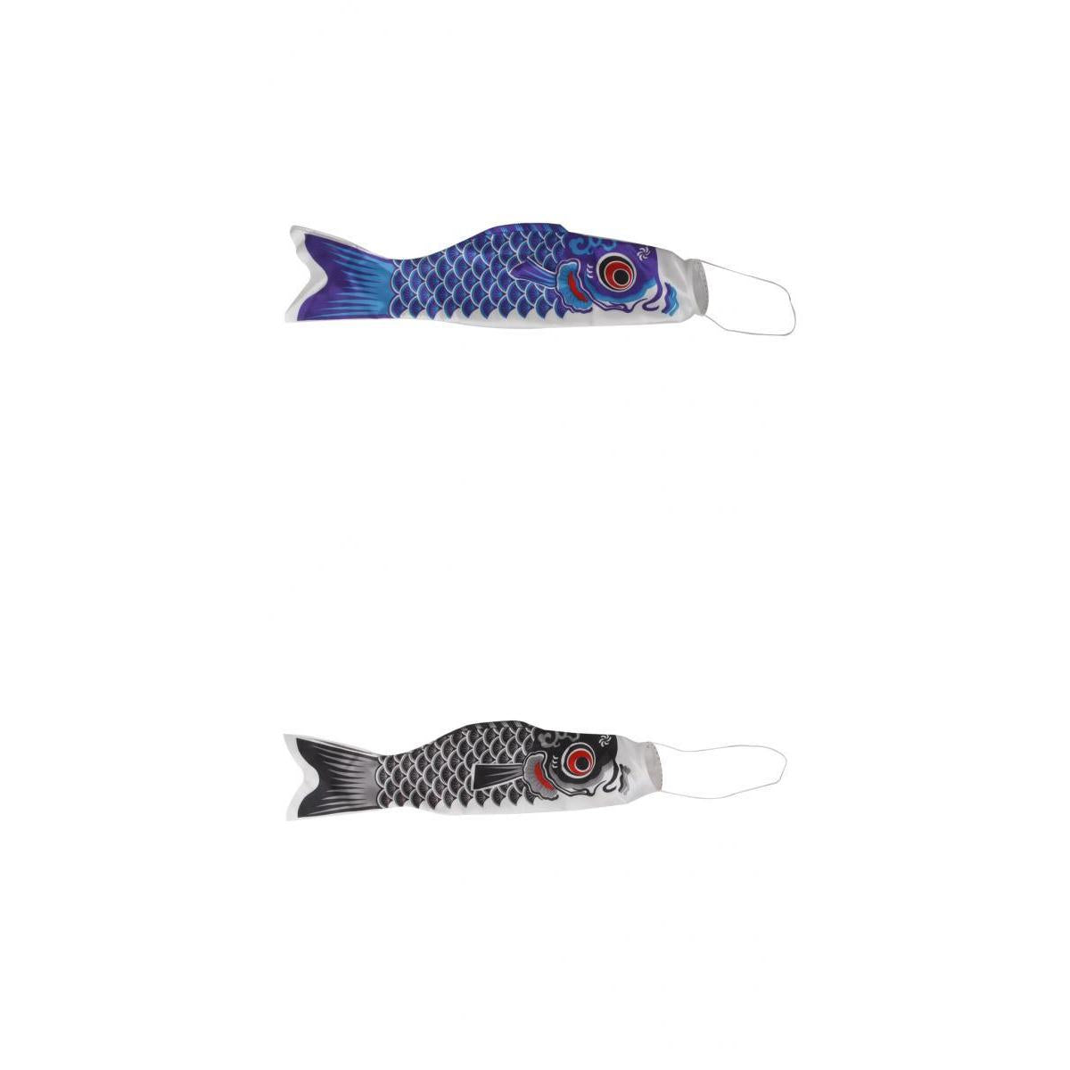 70cm Japanese Windsock Carp Flag Koinobori Sailfish Wind Streamer Black+Blue