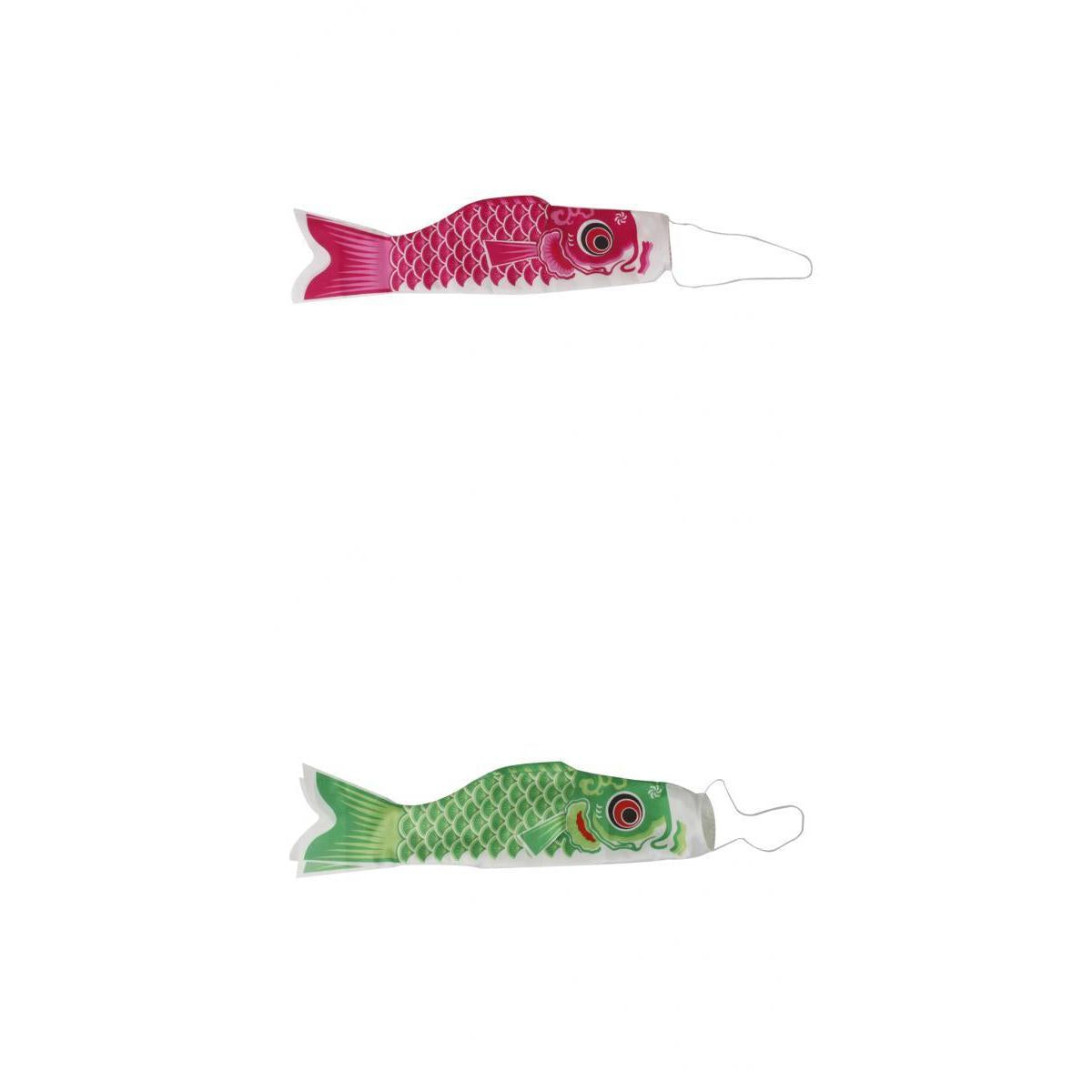 70cm Japanese Windsock Carp Flag Koinobori Sailfish Wind Streamer Green+Pink