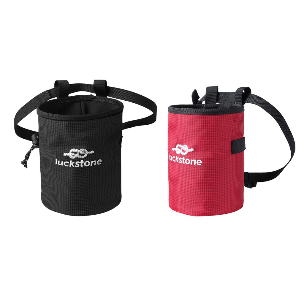 2 Pieces Large Rock Climbers Outdoor Climbing Chalk Bag with Adjustable Belt