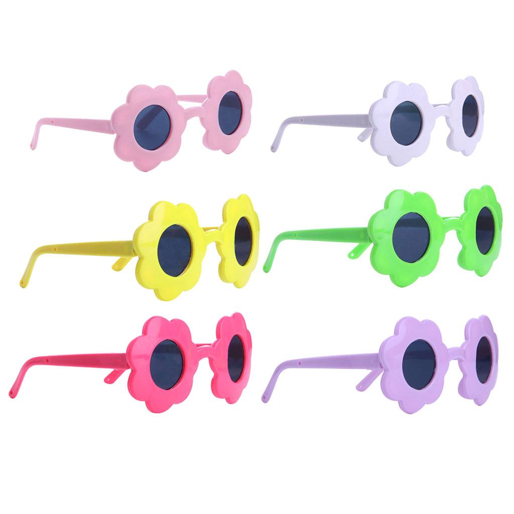6 Pairs of Fashion Flower Thick Frame Glasses for 18'' Girl Dolls