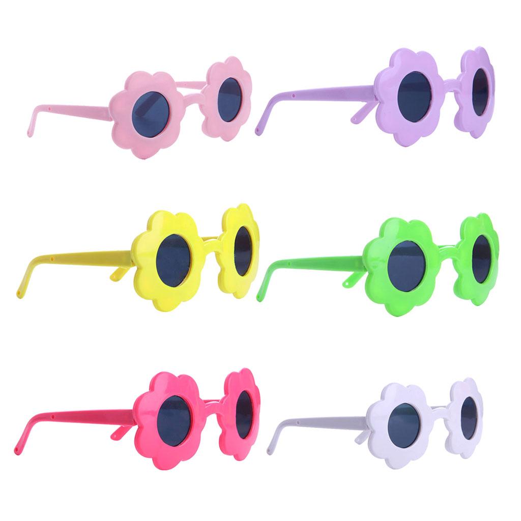 6 Pairs of Fashion Flower Thick Frame Glasses for 18'' Girl Dolls
