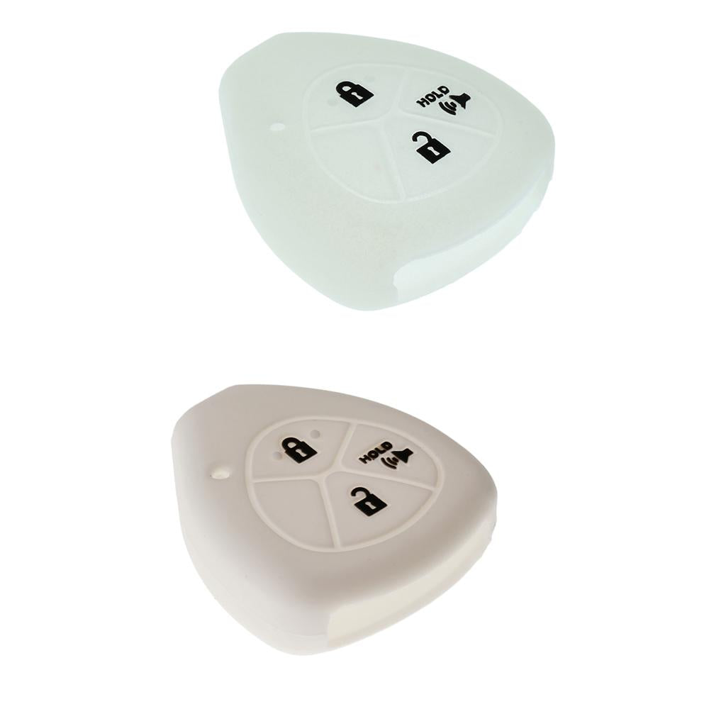 2 Pieces White Luminous Car Key Case Shell Protector Silicone for