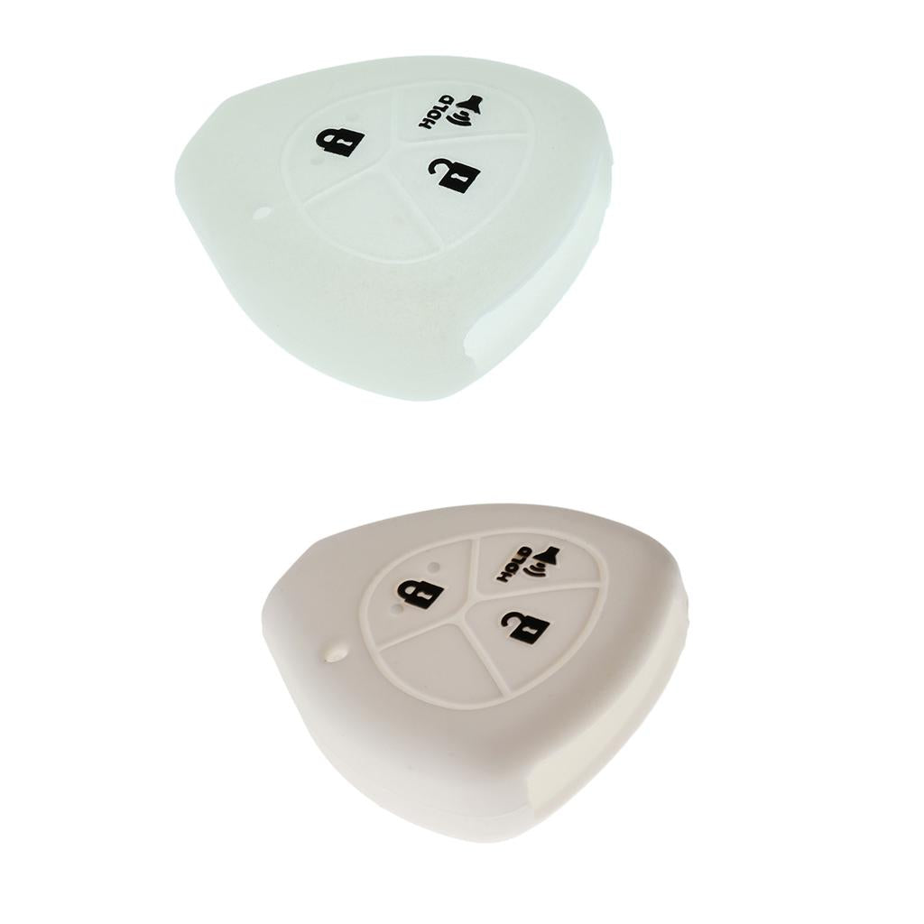 2 Pieces White Luminous Car Key Case Shell Protector Silicone for