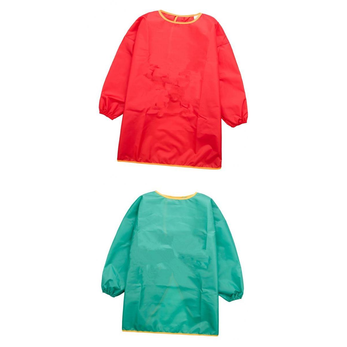 2 Pieces Children Kids Long Sleeve Apron Drawing Painting Waterproof Smock S