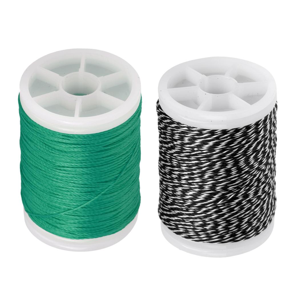 110m Fiber Archery Bow String Serving Material Bowstring Protect Green+Black