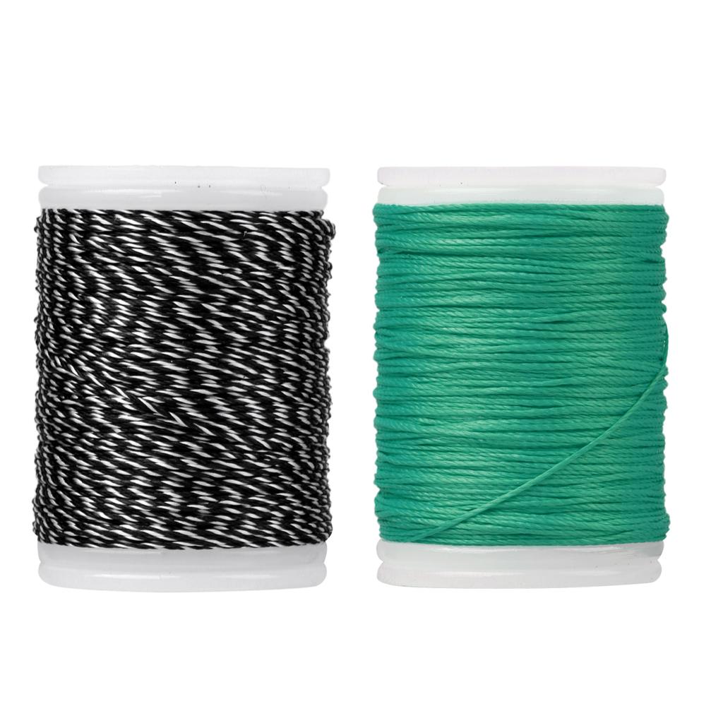 110m Fiber Archery Bow String Serving Material Bowstring Protect Green+Black