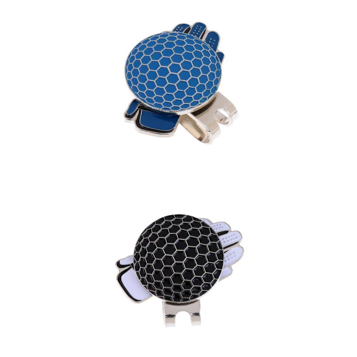 2 Pcs Funny Glove Design Golf Hat Clip with Magnetic Ball Marker Golfer Gift