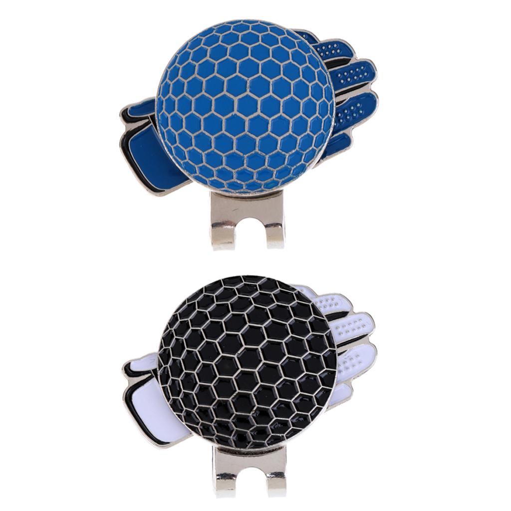 2 Pcs Funny Glove Design Golf Hat Clip with Magnetic Ball Marker Golfer Gift