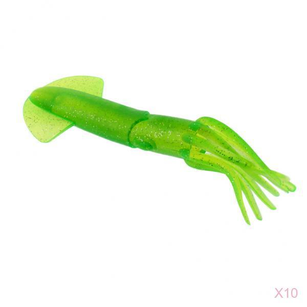 10Pcs Soft Baits Squid Octopus Skirt Fishing Lure Jigging Bait Hoochie 22cm