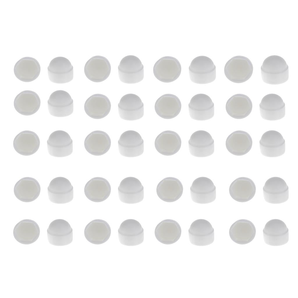 10pcs M8+10 pcs M6 White Dome Bolt Nut Protection Caps Cover Hexagon Screws