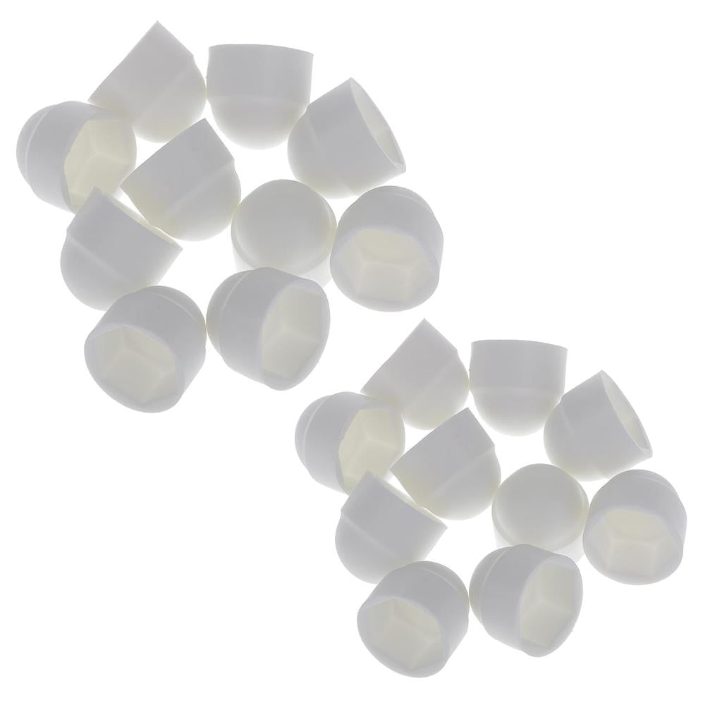 10pcs M8+10 pcs M6 White Dome Bolt Nut Protection Caps Cover Hexagon Screws