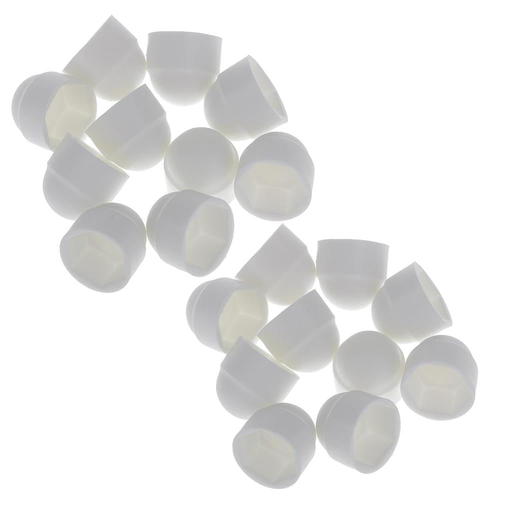10pcs M8+10 pcs M6 White Dome Bolt Nut Protection Caps Cover Hexagon Screws