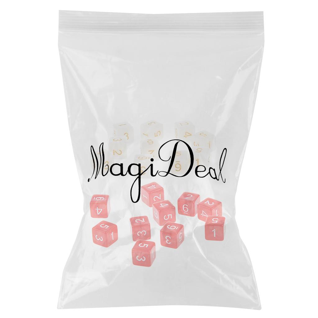 20Piece Six Sided Dice D6 for Playing D&D RPG Party Game White and Red