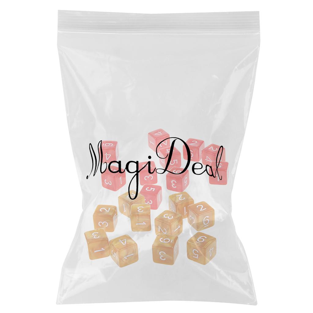 20Piece Six Sided Dice D6 for Playing D&D RPG Party Game Coffee and Red
