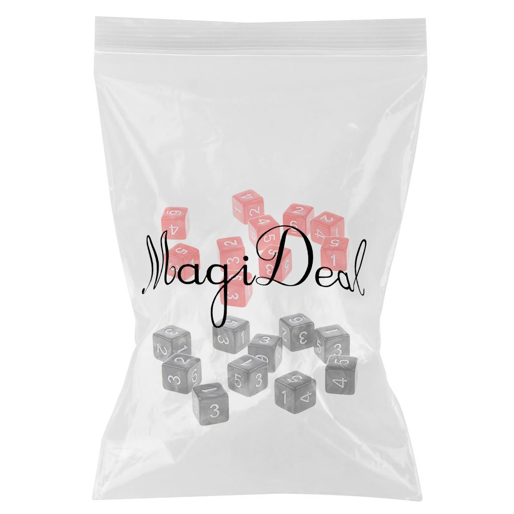 20Piece Six Sided Dice D6 for Playing D&D RPG Party Game Red and Black