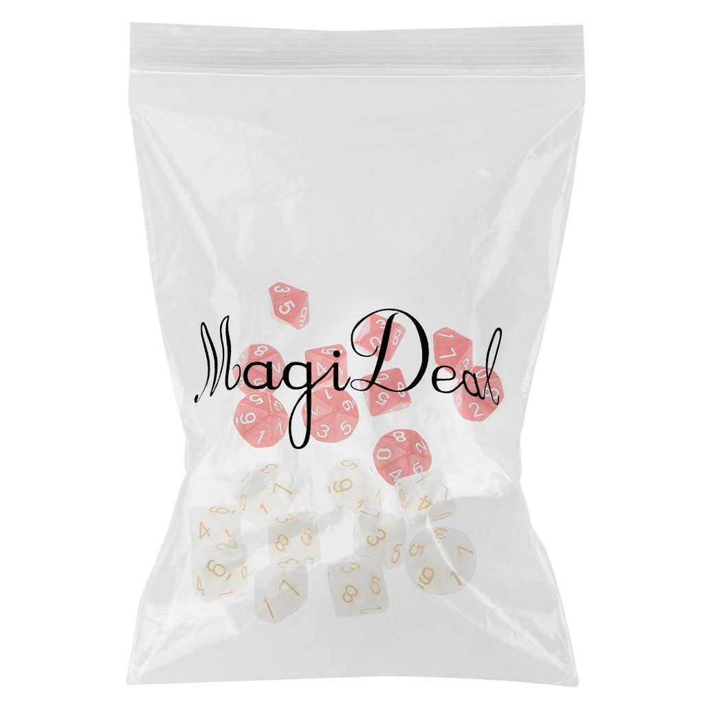 20Piece Ten Sided Dice D10 Dies for D&D RPG Party Game Props Red & White