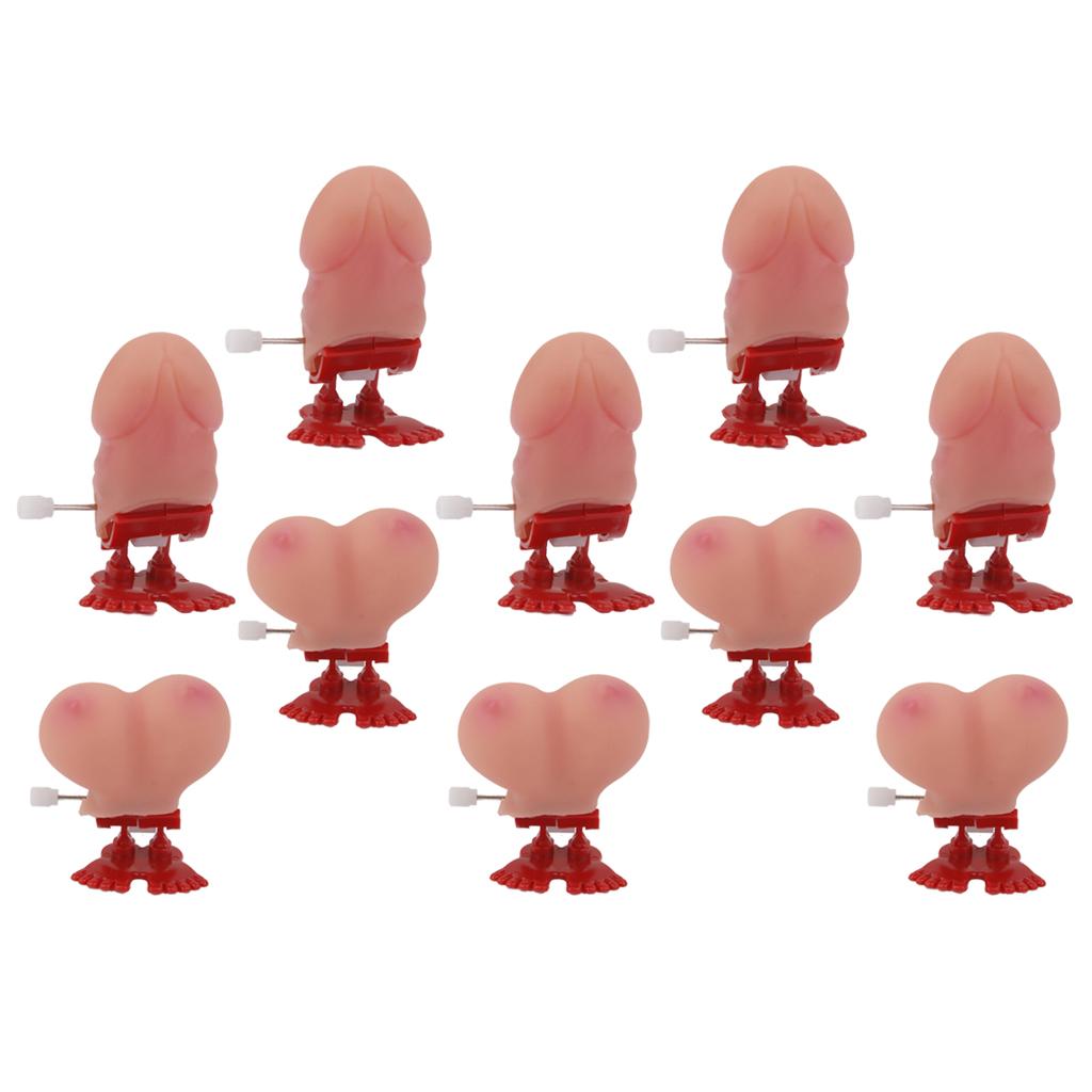 10x Novelty Boob Willy Shaped Wind Up Toy Hen Bachelorette Party Supplies