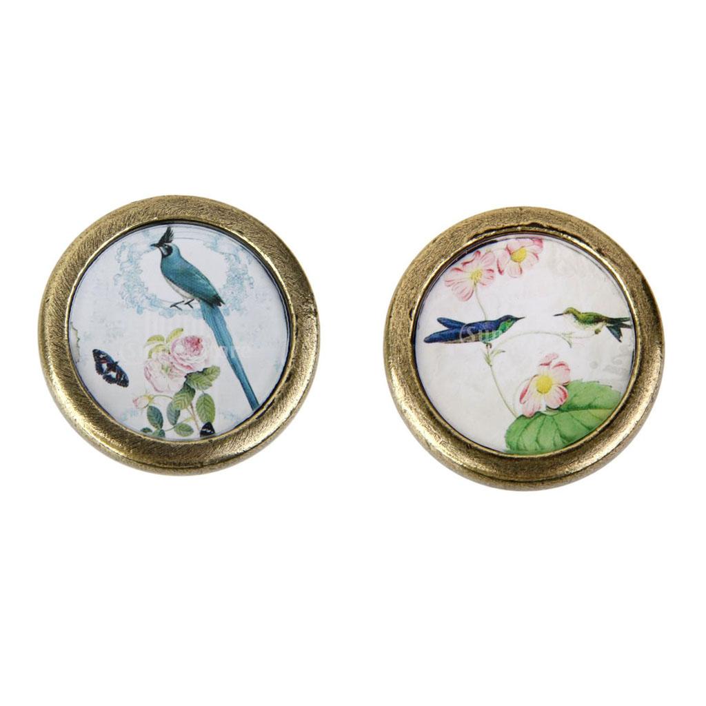 2 Pieces Round Cabinet Door Drawer Bin Handle Pulls Bin Knobs Home Hardware