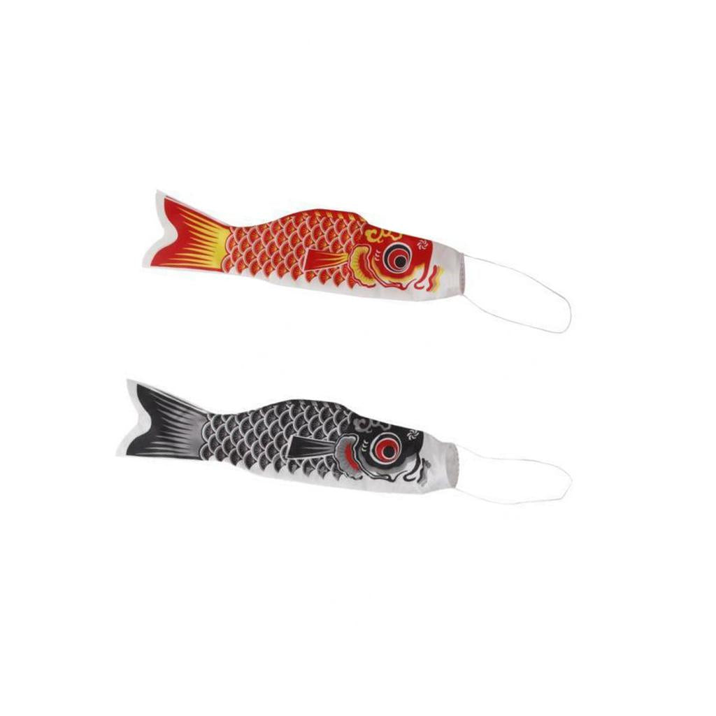 2 pieces Japanese Windsock Carp Flag Koi Nobori Sailfish Wind Streamer 40cm