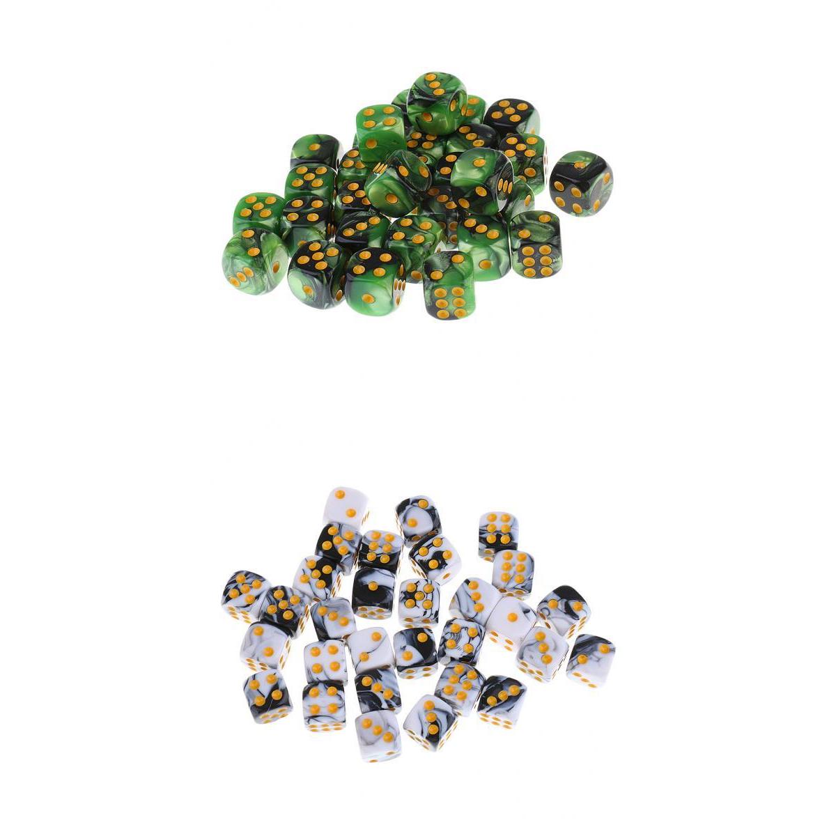 60 Pieces Acrylic 6-sided Spot Dice D6 for Party Bar Table Game Accessory