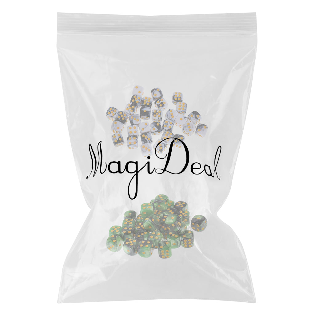 60 Pieces Acrylic 6-sided Spot Dice D6 for Party Bar Table Game Accessory