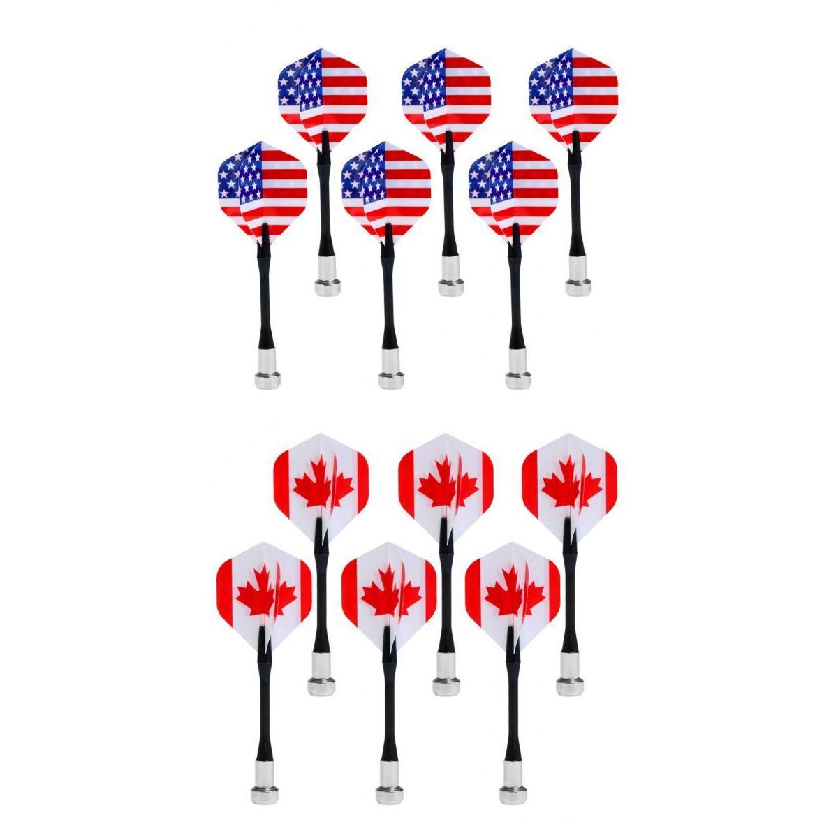 12 Pieces 98mm National Flag Flights Magnetic Darts for Magnet Dartboard