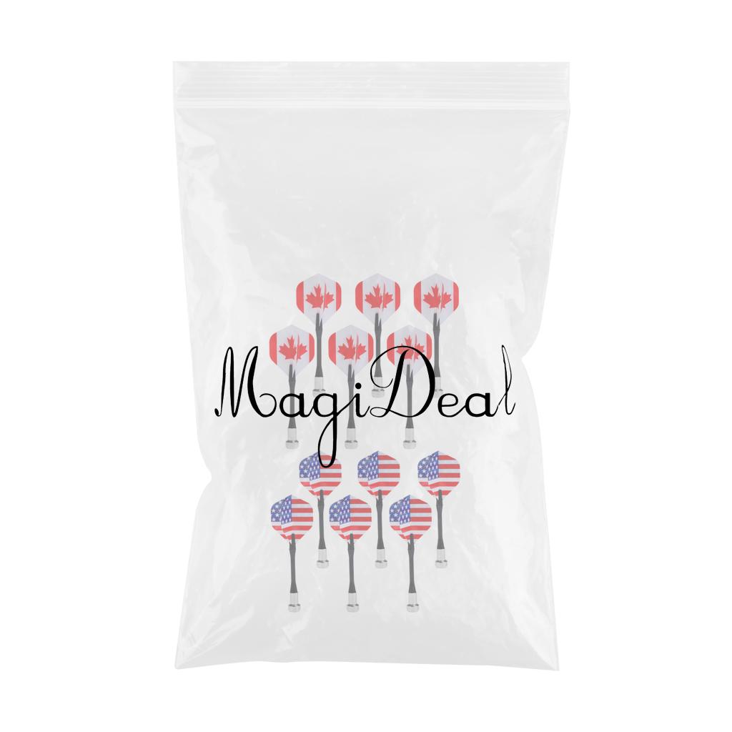 12 Pieces 98mm National Flag Flights Magnetic Darts for Magnet Dartboard