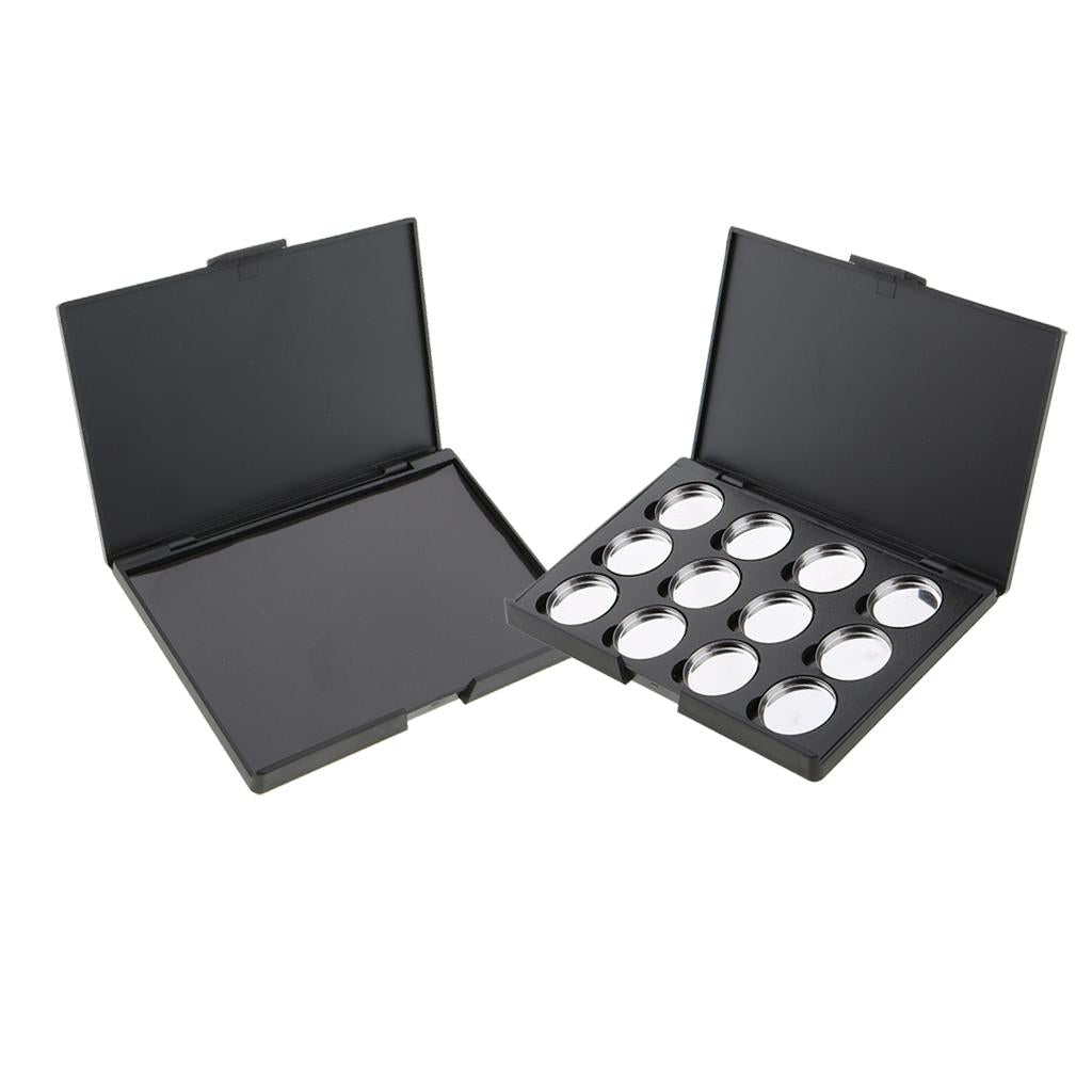 2 Pieces DIY Empty Magnetic Palette Box for Eyeshadow Powder Makeup Case
