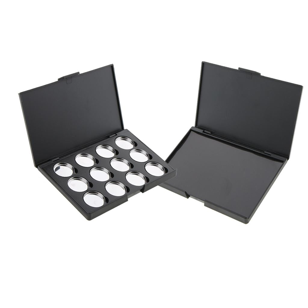 2 Pieces DIY Empty Magnetic Palette Box for Eyeshadow Powder Makeup Case