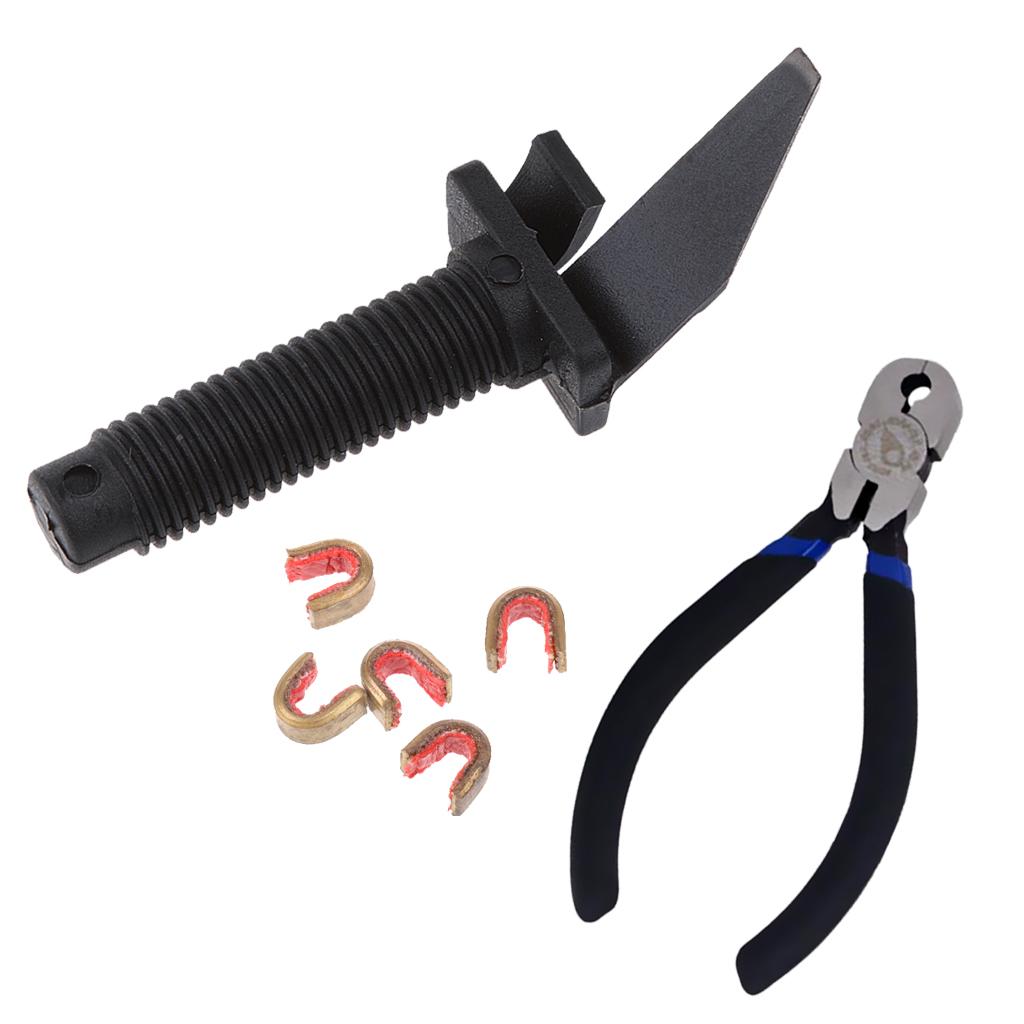 Archery Nocking Pliers with Bowstring Nocks Set and Screw On Arrow Rest