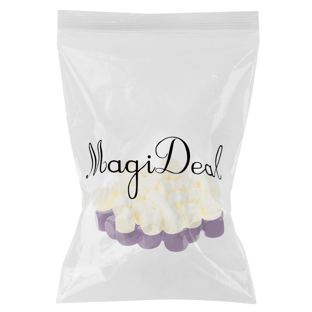 50 Pieces Opaque Blank Dice D6 for D&D RPG Party Games Purple + Beige