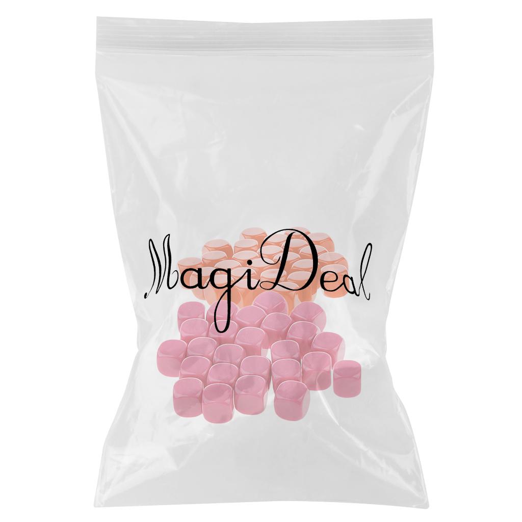 50 Pieces Opaque Blank Dice D6 for D&D RPG Party Games Orange + Rose Red