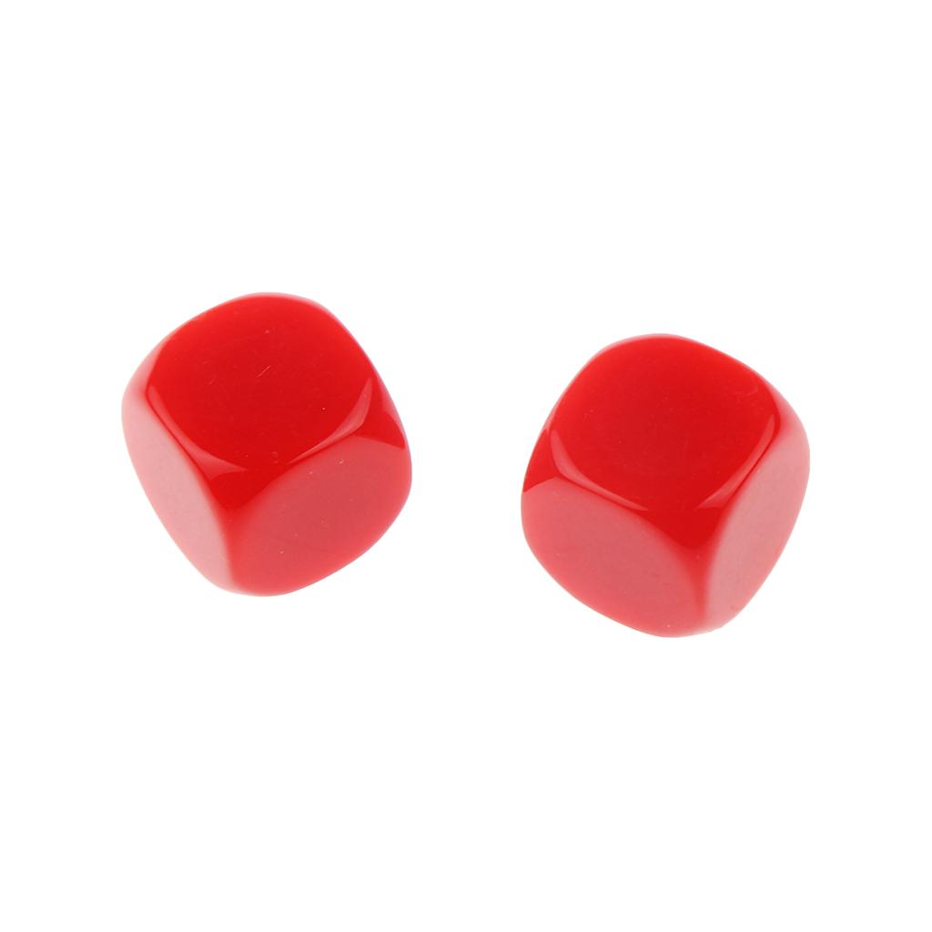 50 Pieces Opaque Blank Dice D6 for D&D RPG Party Games Blue + Rose Red
