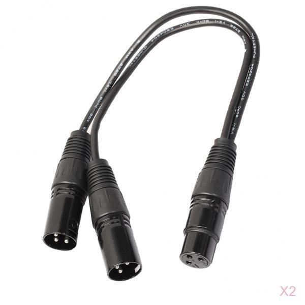2Pieces Microphone Lead Mic Cable XLR Patch Lead Dual Male to Female Plugs