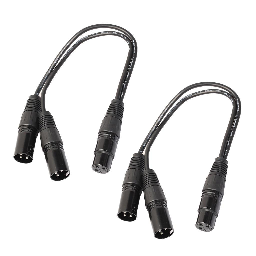 2Pieces Microphone Lead Mic Cable XLR Patch Lead Dual Male to Female Plugs