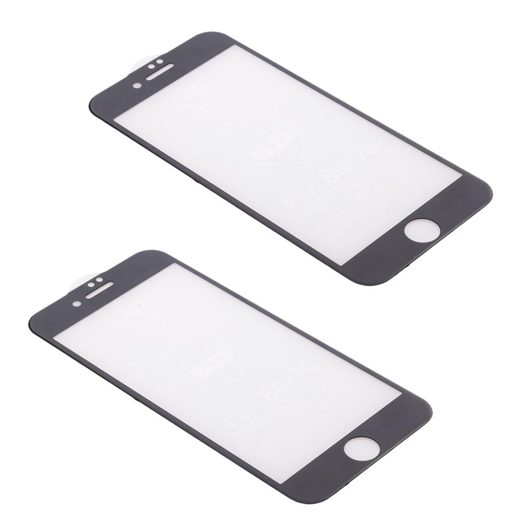 2Pieces 5D Curved Tempered Glass Screen Protector Full Cover for iPhone 7/8