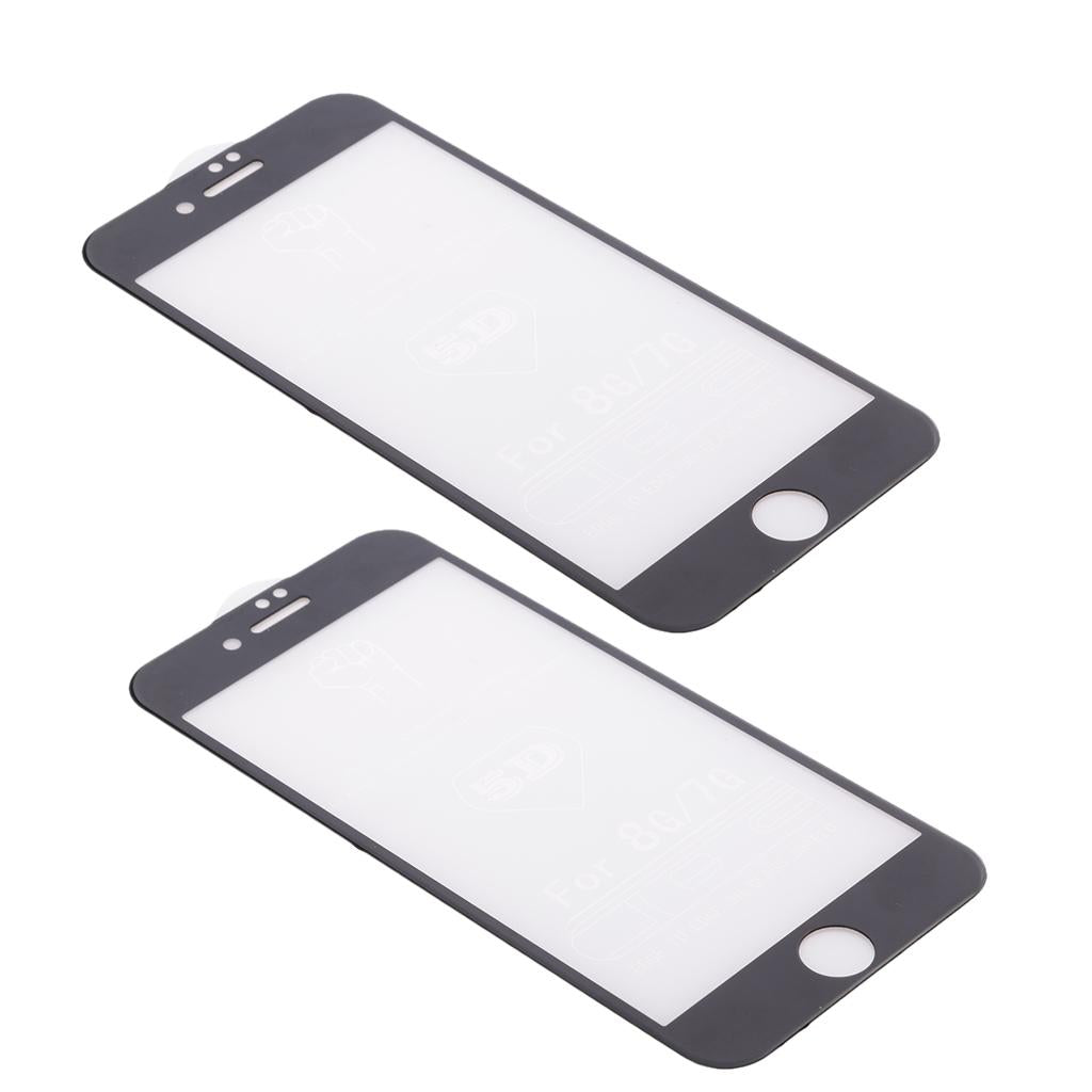 2Pieces 5D Curved Tempered Glass Screen Protector Full Cover for iPhone 7/8