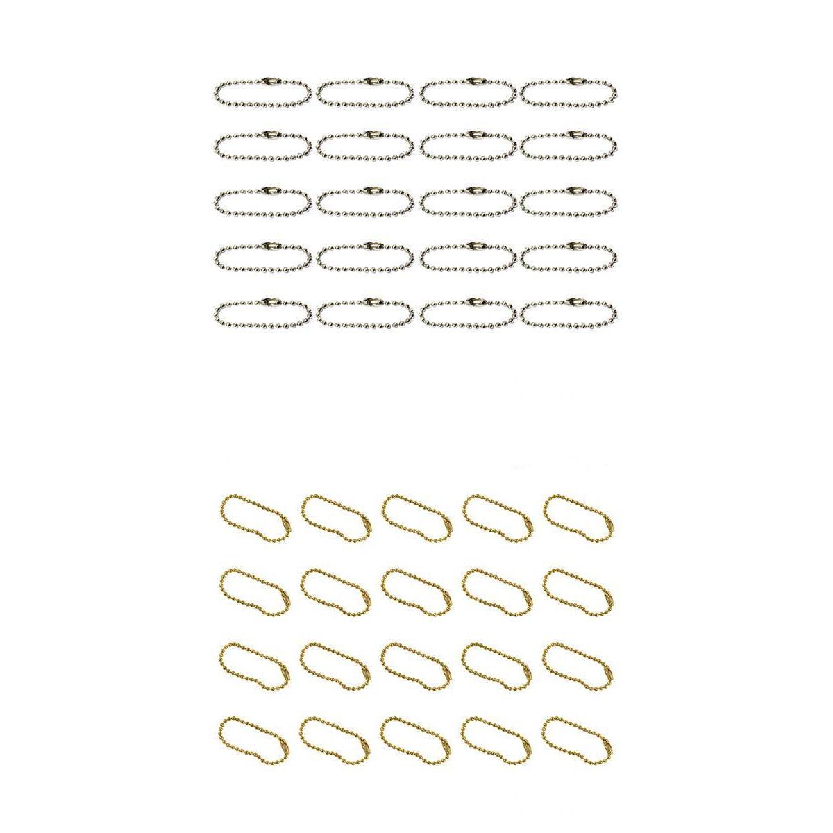 40pcs 10cm Long Bead Connector Clasp 2.4 mm Diameter Ball Chains Keychain