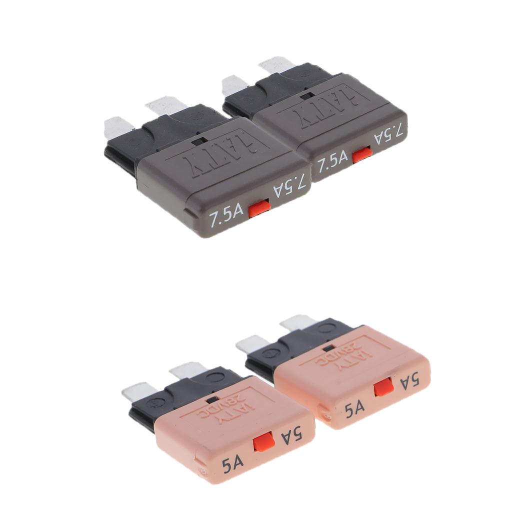 4Pcs 28V 7.5A+5A Auto Car Truck Boat Mini Blade Fuses Manual Circuit Breaker