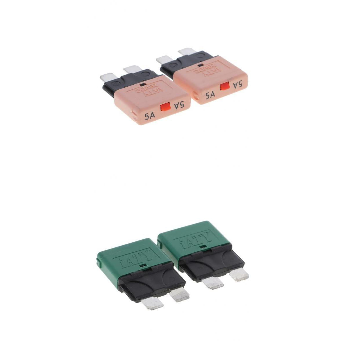 4Pcs 28V 30A+5A Auto Car Truck Boat Mini Blade Fuses Manual Circuit Breaker