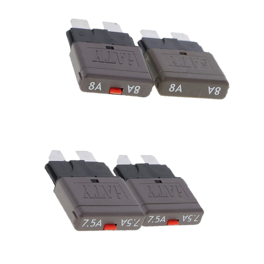 4Pcs 28V 8A+7.5A Auto Car Truck Boat Mini Blade Fuses Manual Circuit Breaker