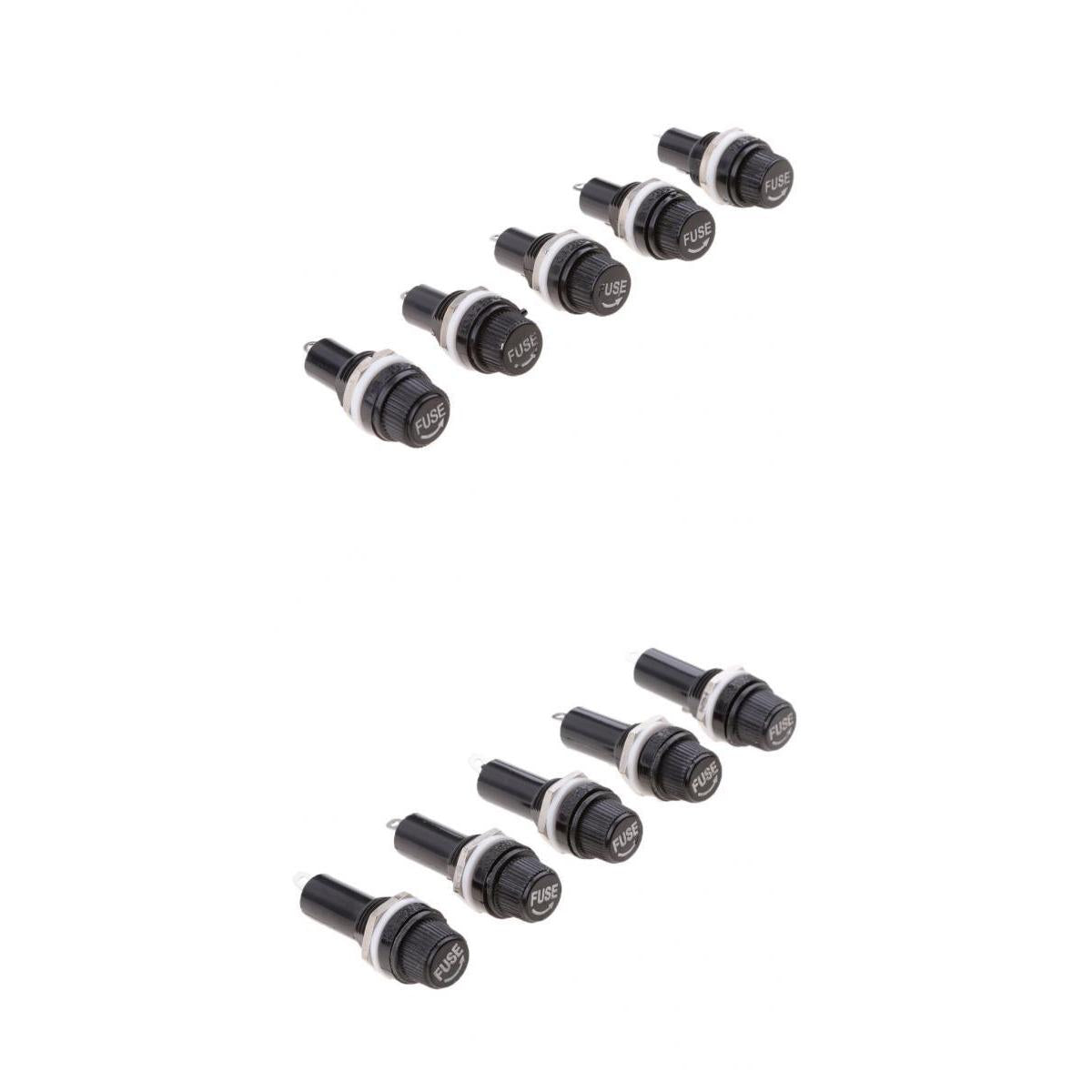 10 Pieces Chassis/Panel Mount Glass Tube Fuse Holder Socket Base