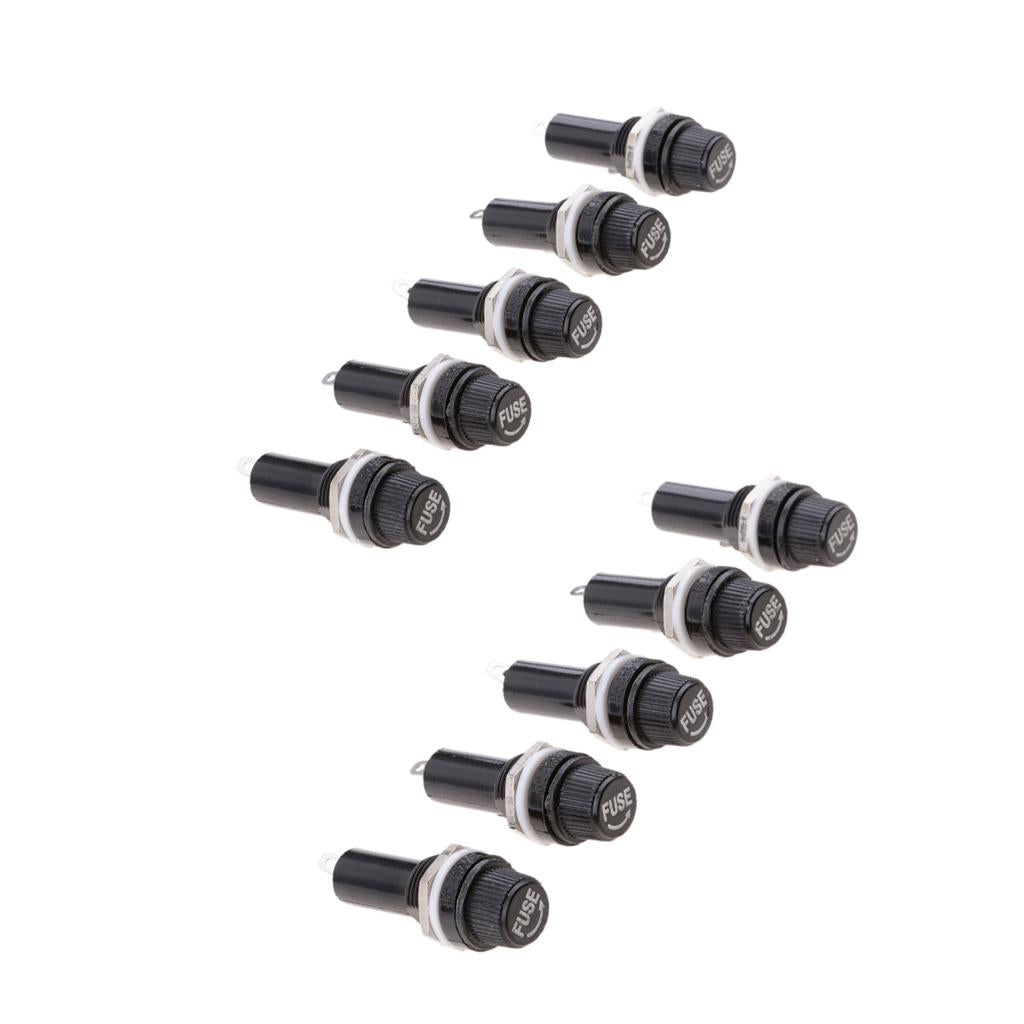 10 Pieces Chassis/Panel Mount Glass Tube Fuse Holder Socket Base